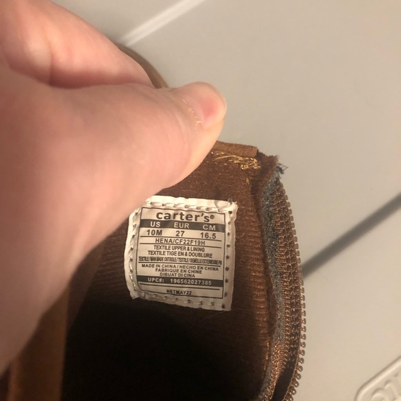 🔴TODDLER CARTERS BROWN MOCCASINS SIZE 10M - Picture 3 of 5